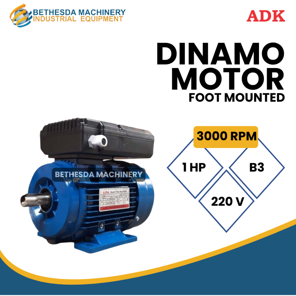 ADK Dinamo 1 Phase 1 HP 0.75 Kw 1400 Rpm Dinamo Foot Mounted - 2800 Rpm