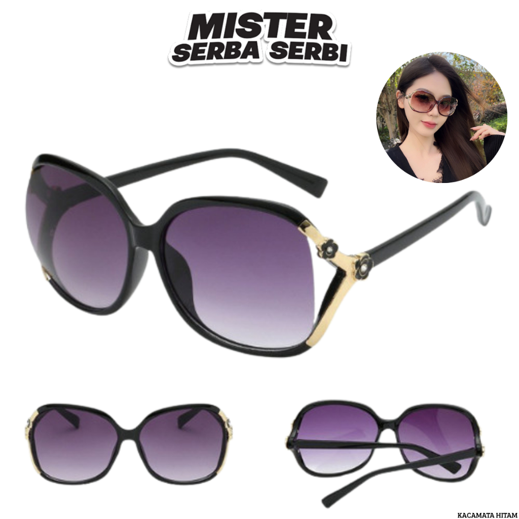 MSS KACAMATA HITAM KM49 WANITA MODEL KOREA MEWAH BAHAN METAL WARNA WARNI REAL PICT
