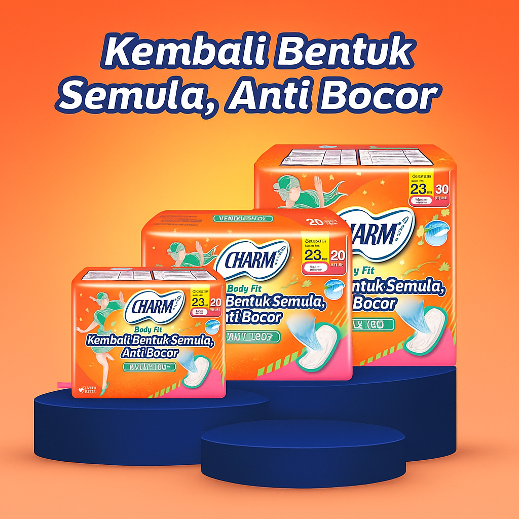 Charm Body Fit Extra Maxi 23 cm Non Wings - Pembalut Wanita / Charm Pembalut