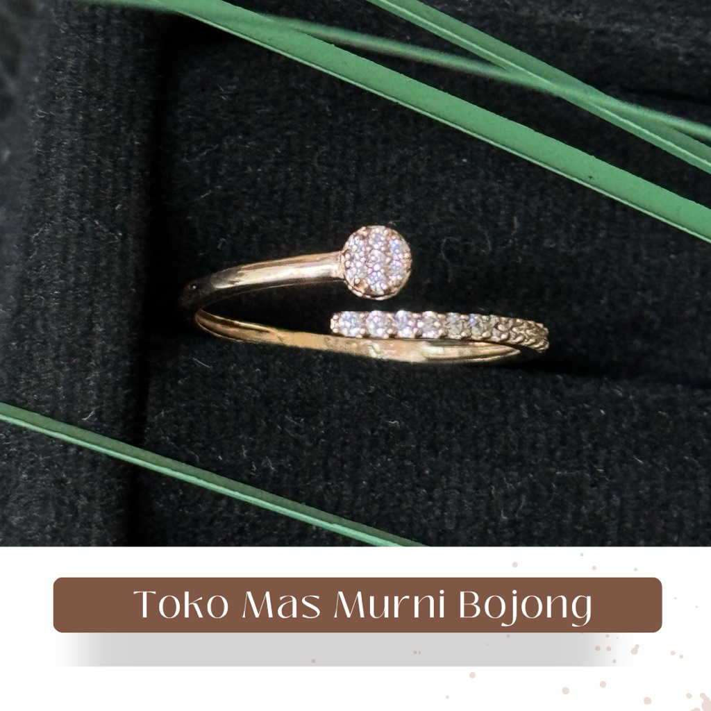 cincin emas model satu mata 6K toko mas murni