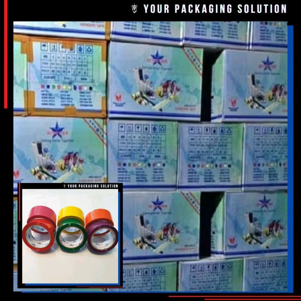 

1 BOX (72 ROLL) LAKBAN WARNA WARNI