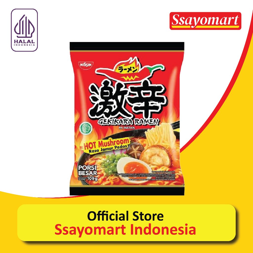 

Nissin Gekikara Ramen Hot Mushroom Rasa Jamur Pedas 109 gram