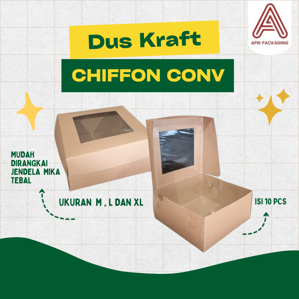 

Dus Kraft Window Chiffon Warna Coklat Ukuran 20 22 25 Isi 10pcs