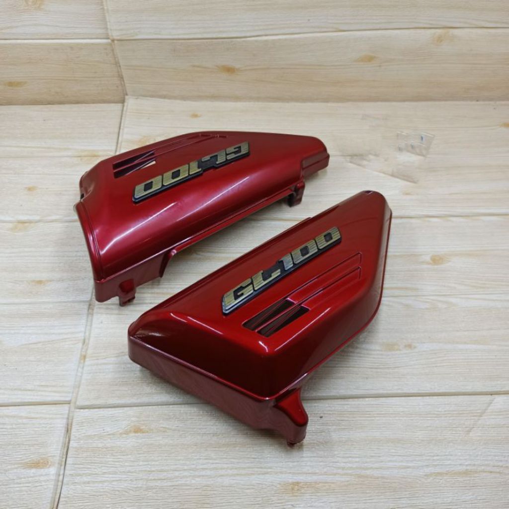 tutup aki gl 100 cover tempong bok aki gl100 warna merah maroon set kanan kiri