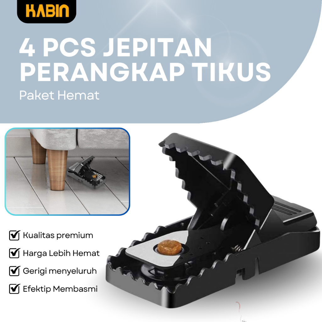 Get 4 Pcs - Perangkap Tikus Jebakan Tikus Ampuh Mouse Trap Besi Besar Jepit Jepretan Penangkap Tikus