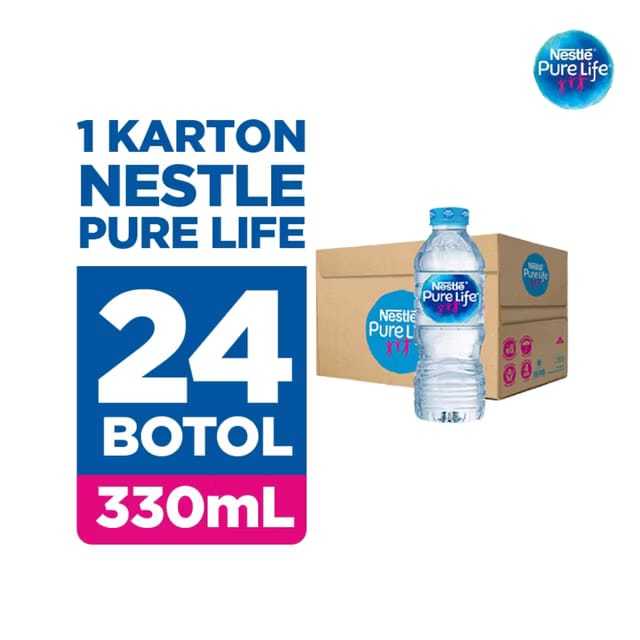 

Nestle Pure Life Botol 330ml (1 karton isi 24 botol) Air Mineral - INSTANT