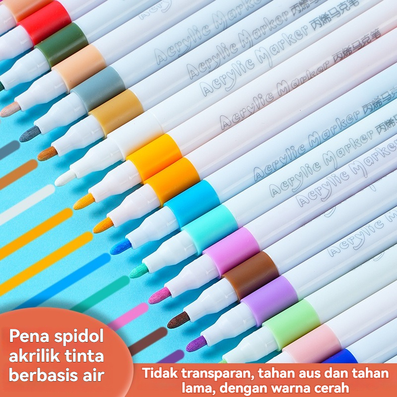 

Set Spidol Akrilik Lengkap 12/24/36/48/60/80 Warna | Pastel dan Highlighter | Cocok untuk Karya Seni dan Desain