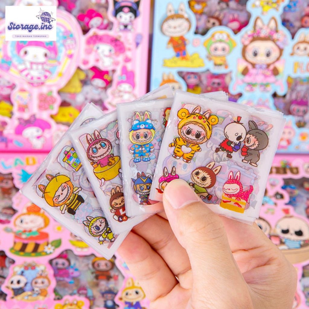 

Paket 6 Box Stiker 100 Lembar Kuromi Sanrio Melody Motif Kartun Warna Warni Bahan PVC