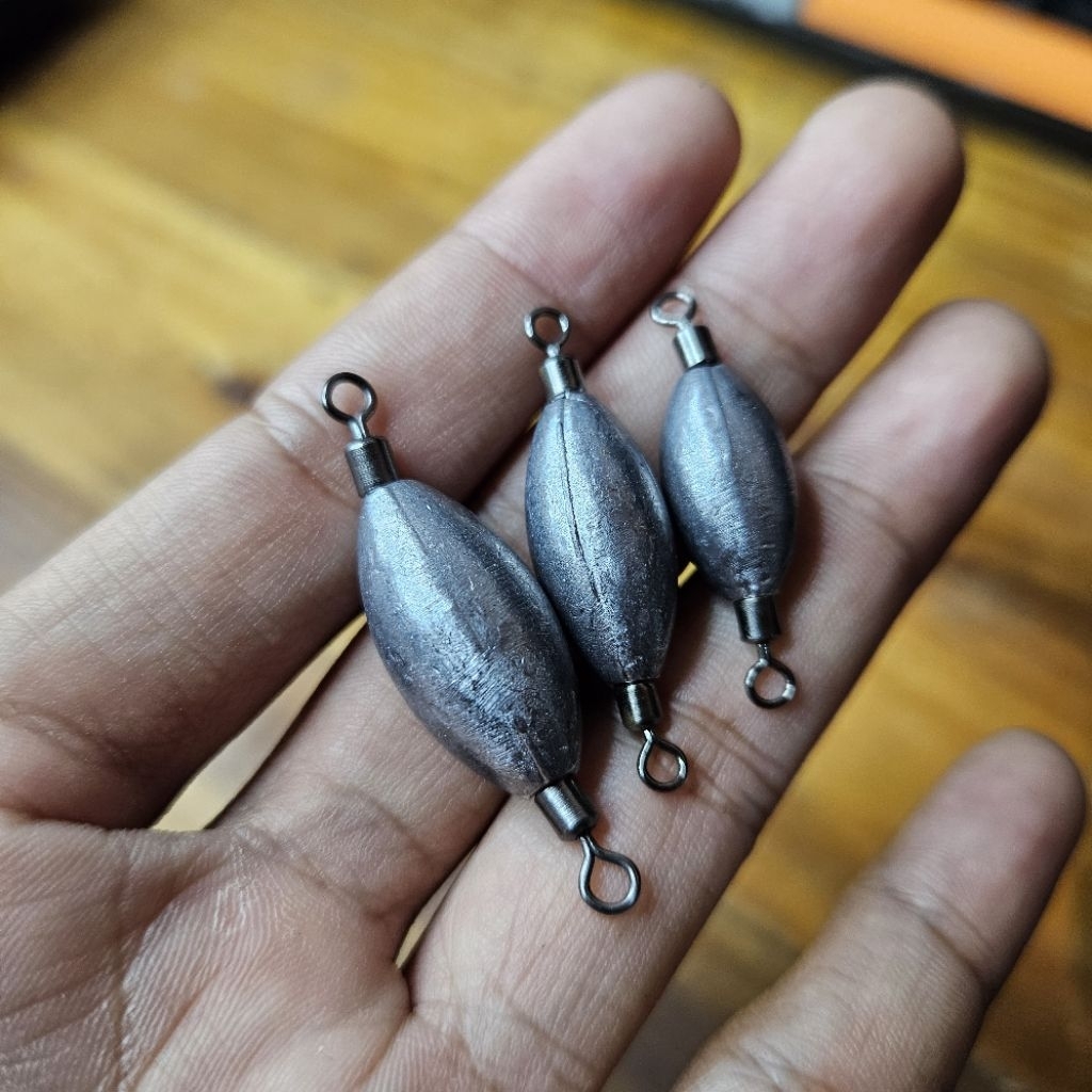 timah sinker / singker timah pemberat untuk casting teknik dasaran menggunakan soft lure