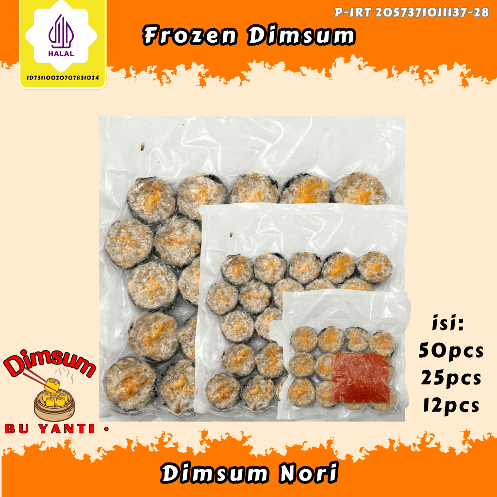 

DIMSUM FROZEN NORI BEKU dimsum murah dimsum premium dimsum halal isi 12pcs/25pcs/50pcs DIMSUM BU YANTI