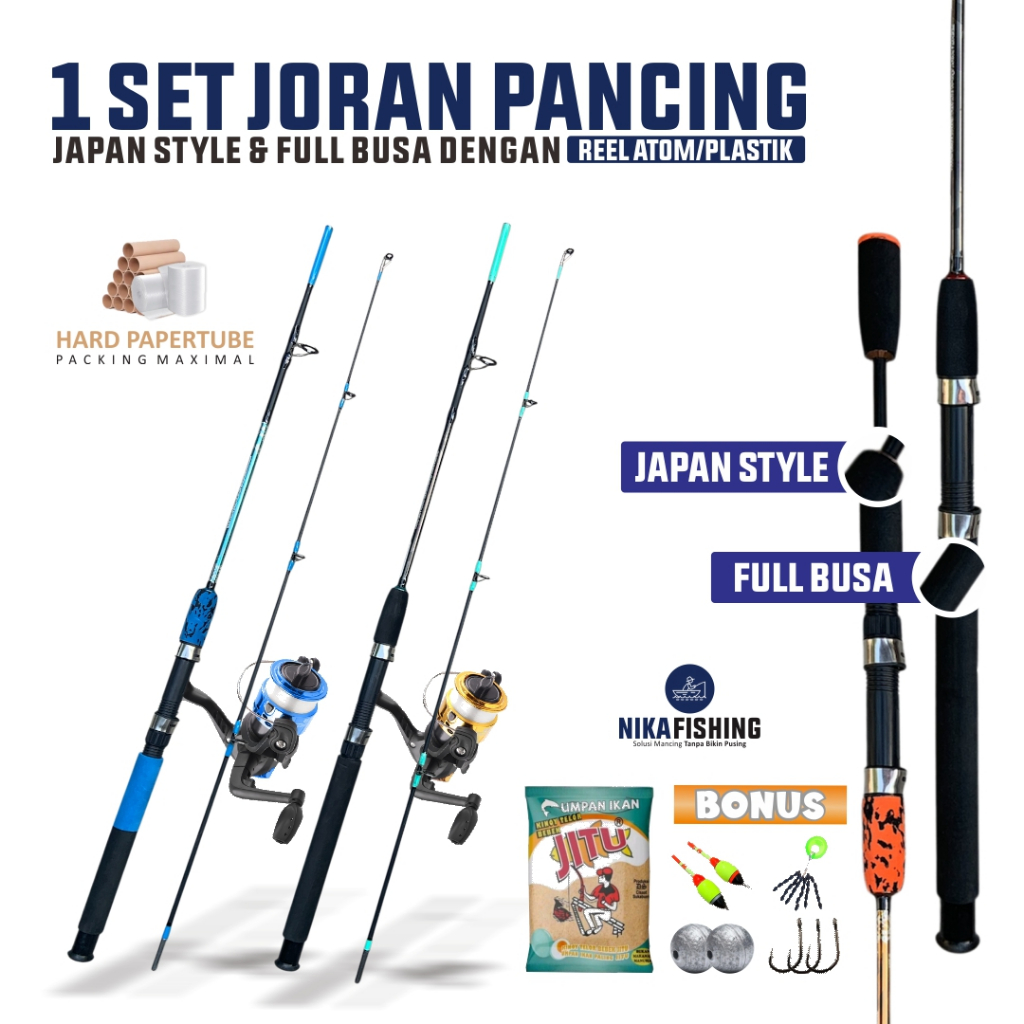 Joran Pancing 1 Set Murah Daido Shikari 16kg Model Japan Style Lengkap Dengan Reel Bonus Umpan