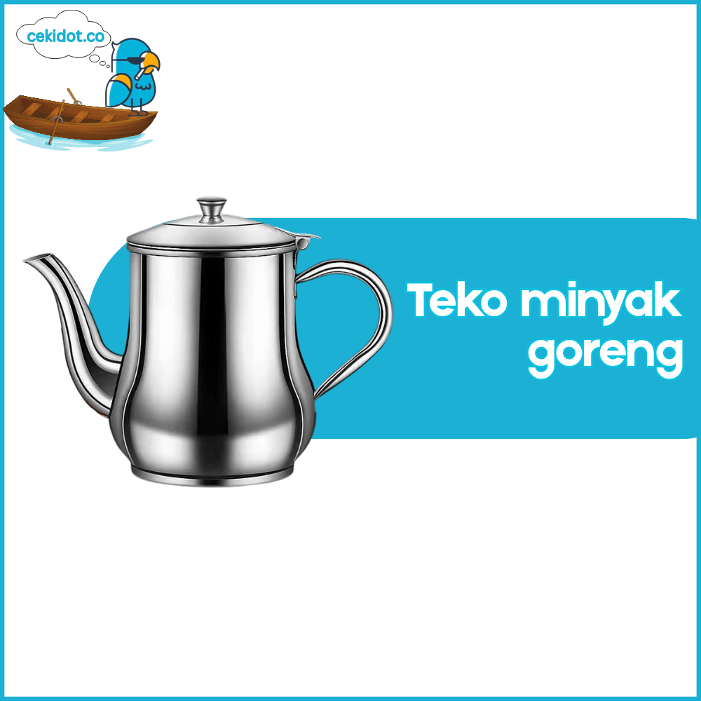 Cekidot Teko minyak goreng Ceret stainless Oil pot Kapasitas 250/400/500ml Teko Penyaringan Minyak Y