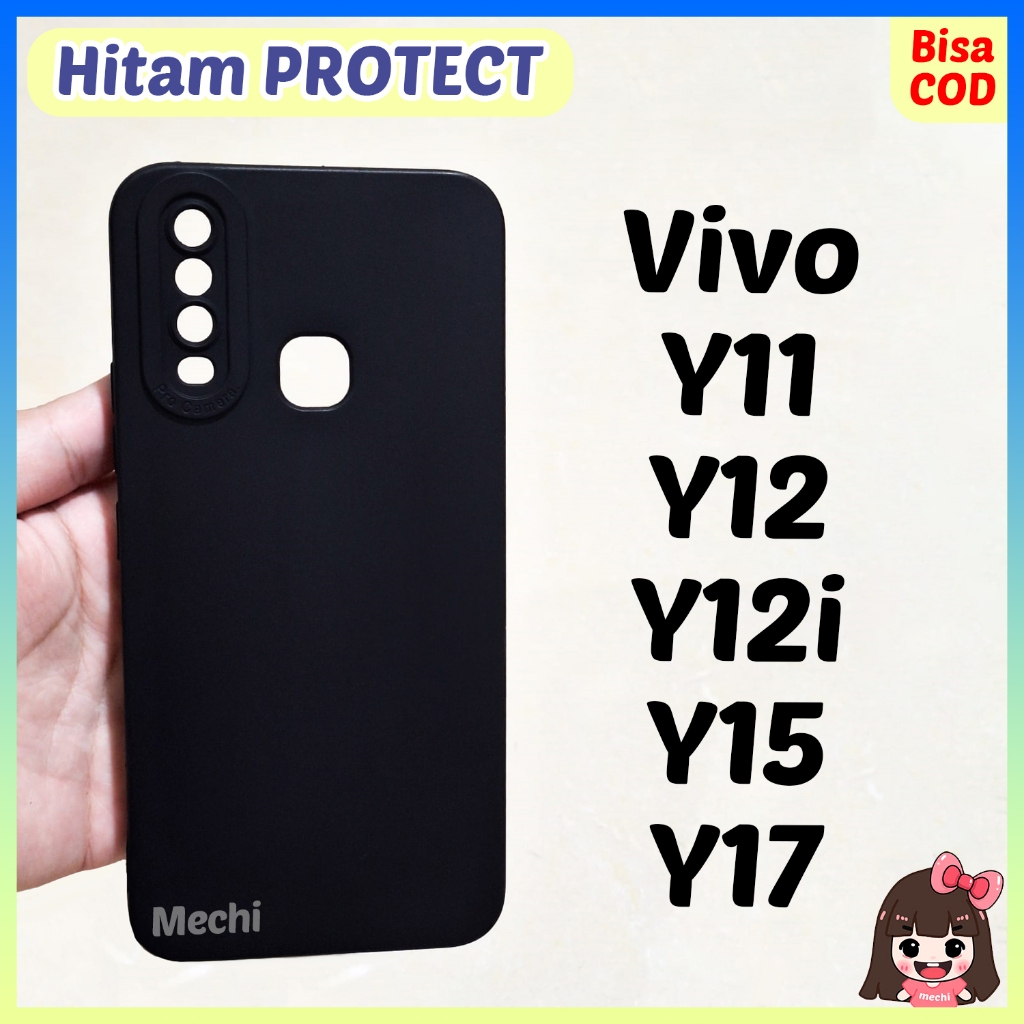 Case Protect Kamera Vivo Y11 Y12 Y12i Y15 Y17 Silikon Hitam Lentur Black Matte Softcase Polos Camera