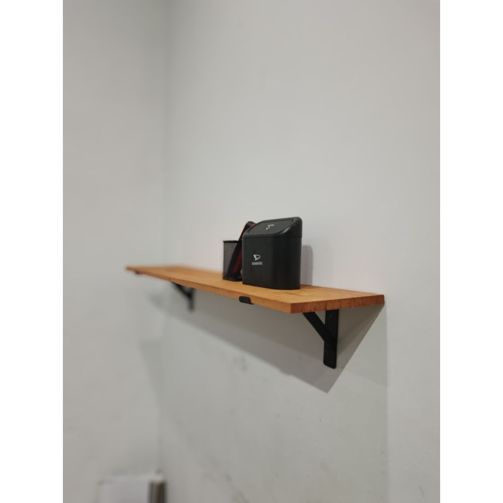 Papan Kayu Mahoni 20x100cm Papan Ambalan dinding minimalis 100cm x 15cm buku kayu tempel kosmetik ka