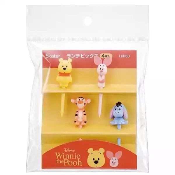 Lunch Picks Skater Winnie the Pooh 4P Set/ Tusukan Bento