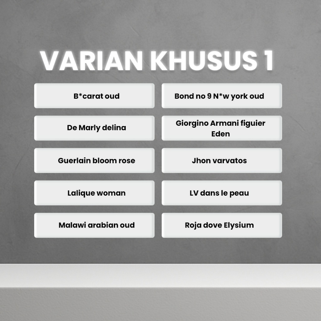 Collector Parfum - VARIAN KHUSUS parfum refill bandung