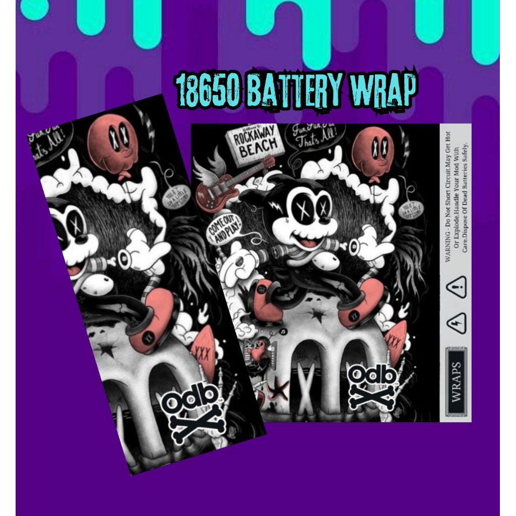 

FAMSTORE - Pelindung Baterai Stikerskin Wrap Baterai 18650 Motif Dodle art Keren | Trendy | Bisa Hologram Anti Gores Dan Anti Air Waterproof