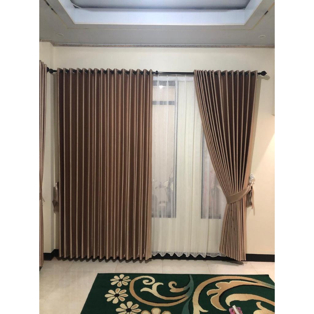 Gorden Blackout Arabella 6-18 Gelombang, T250-270- Jendela Kamar  Polos Mewah Ruang Tamu Kolong Dapu