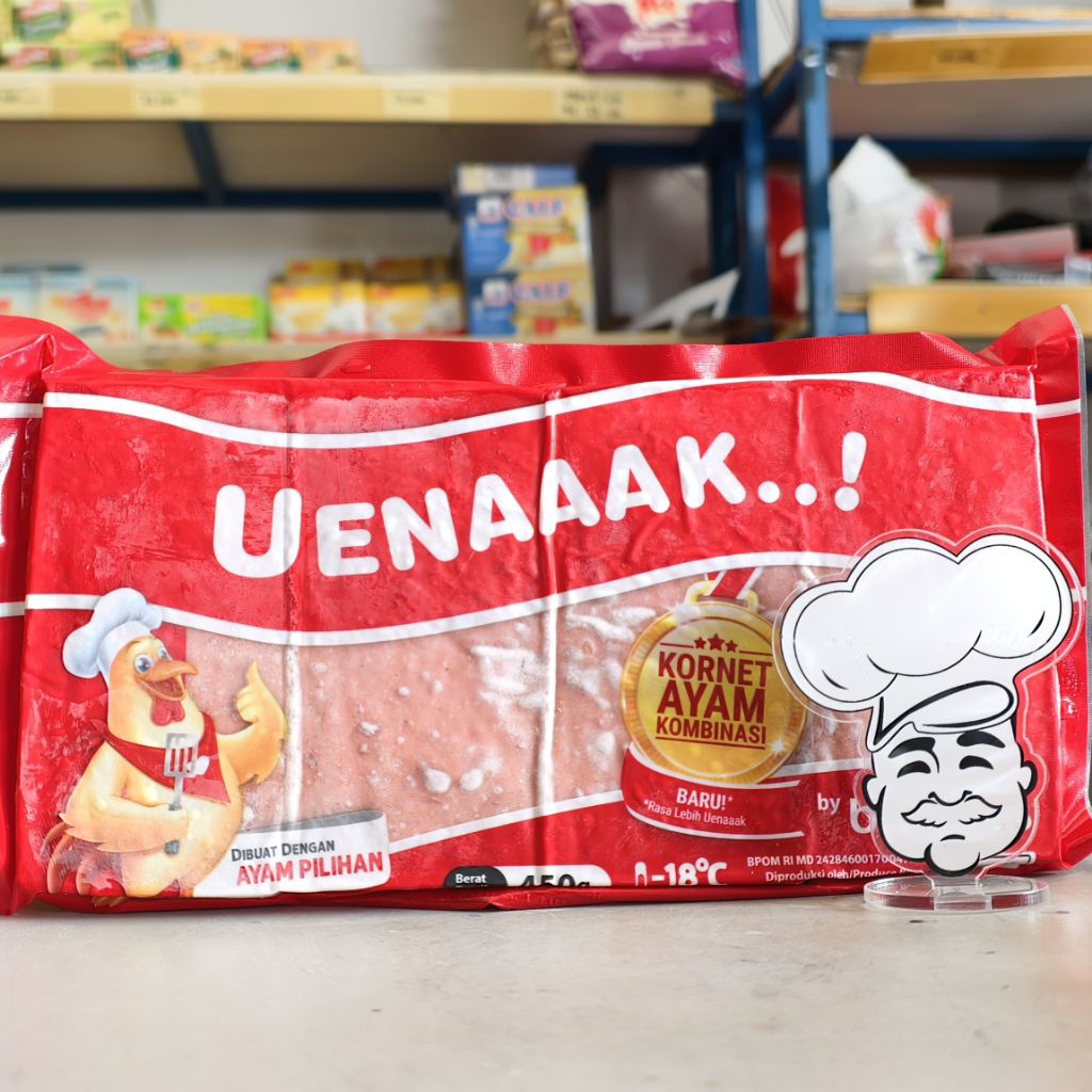 

Belfood Uenak Kornet 450Gr / Uenak Daging Kornet Ayam 450Gr / Kornet Ayam 450Gr