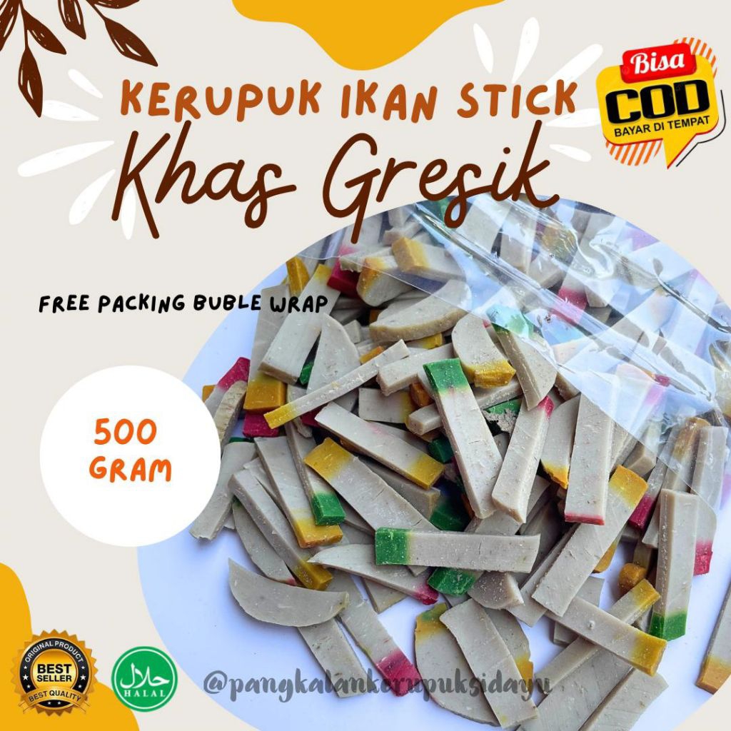 

Kerupuk Ikan Bentuk Stick Khas Sidayu Gresik Free Bubble Wrap