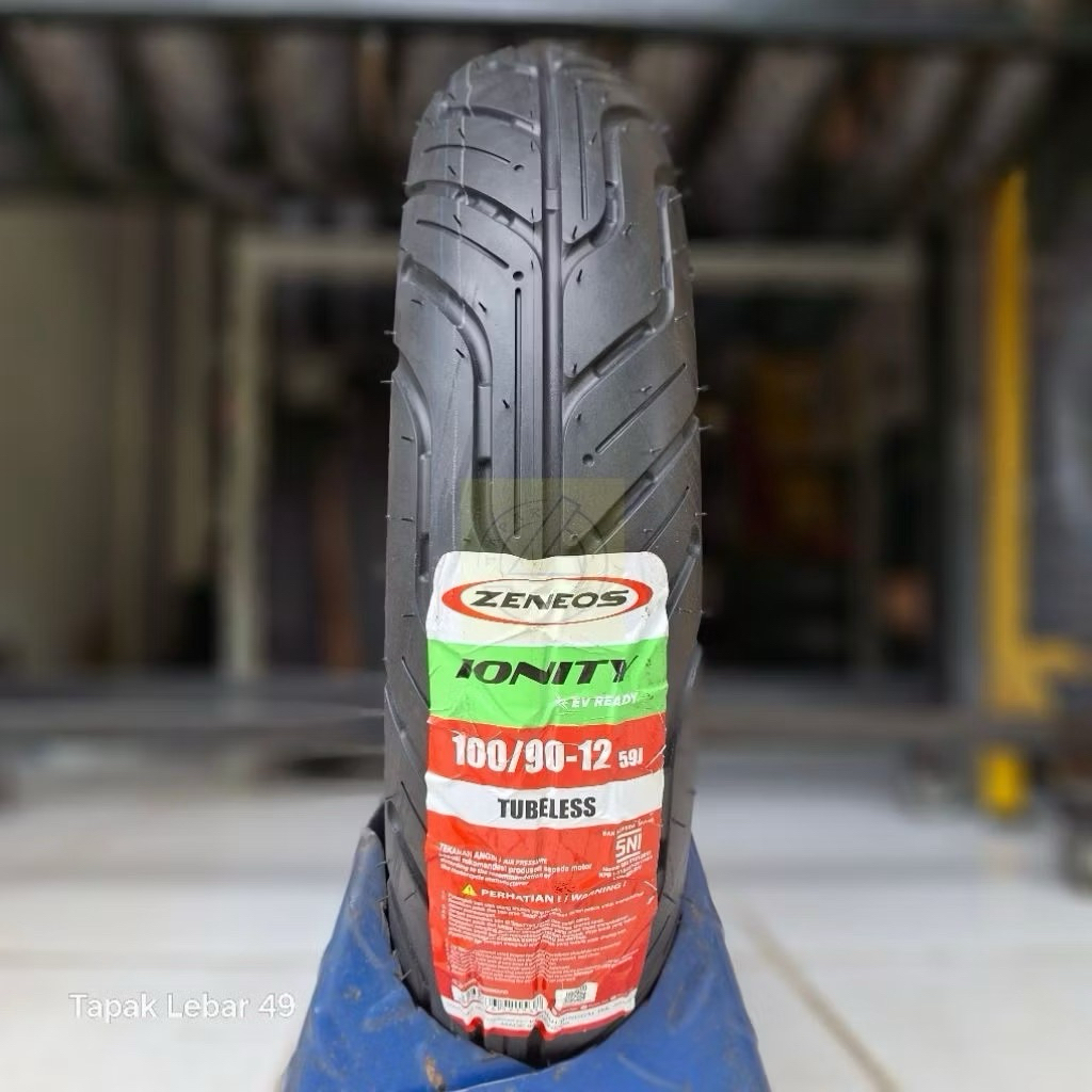 BAN LUAR ZENEOS IONITY 100/90-12 TUBELESS. BAN DEPAN SCOOPY, GENIO.