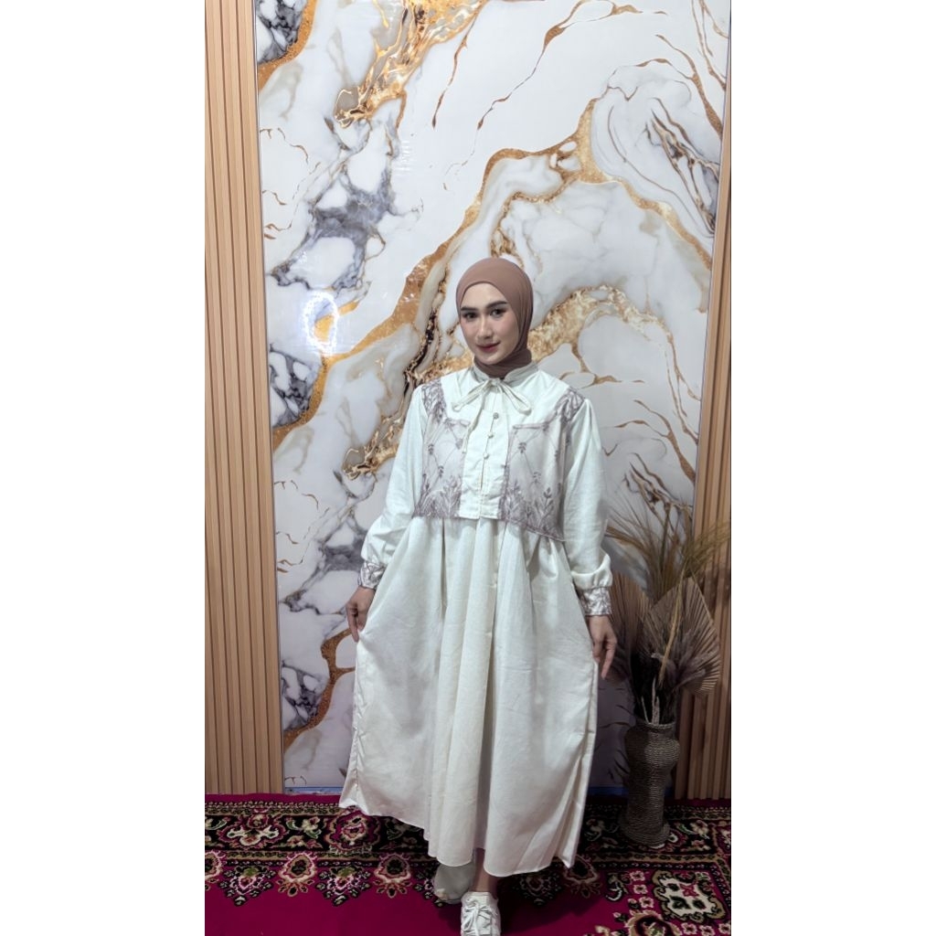 SAYSWEAR - [MIDI DRESS WANITA ALA KOREA] Midi Dress Muslim Wanita Cantik Ala Korea Trendy Stylish Ba