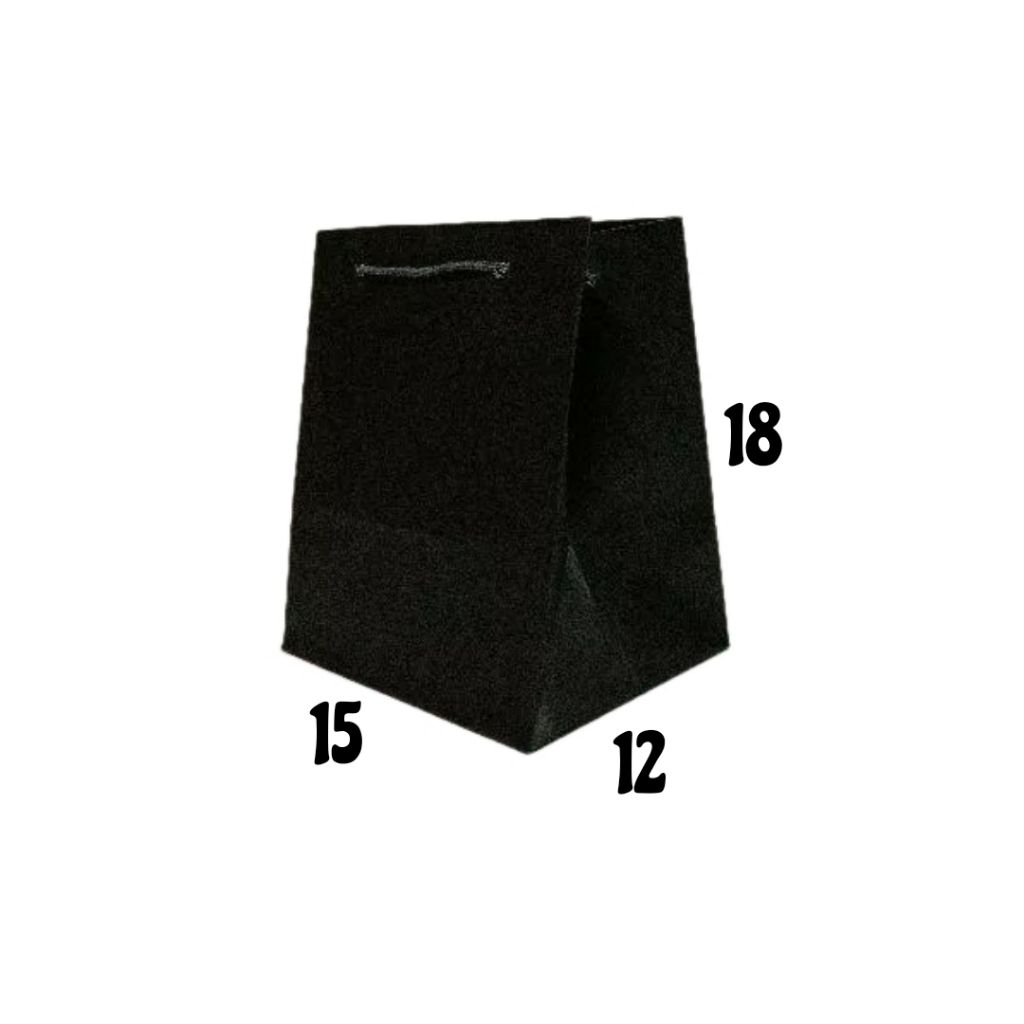 

[BISA SATUAN] paper bag hitam polos 15x12x18