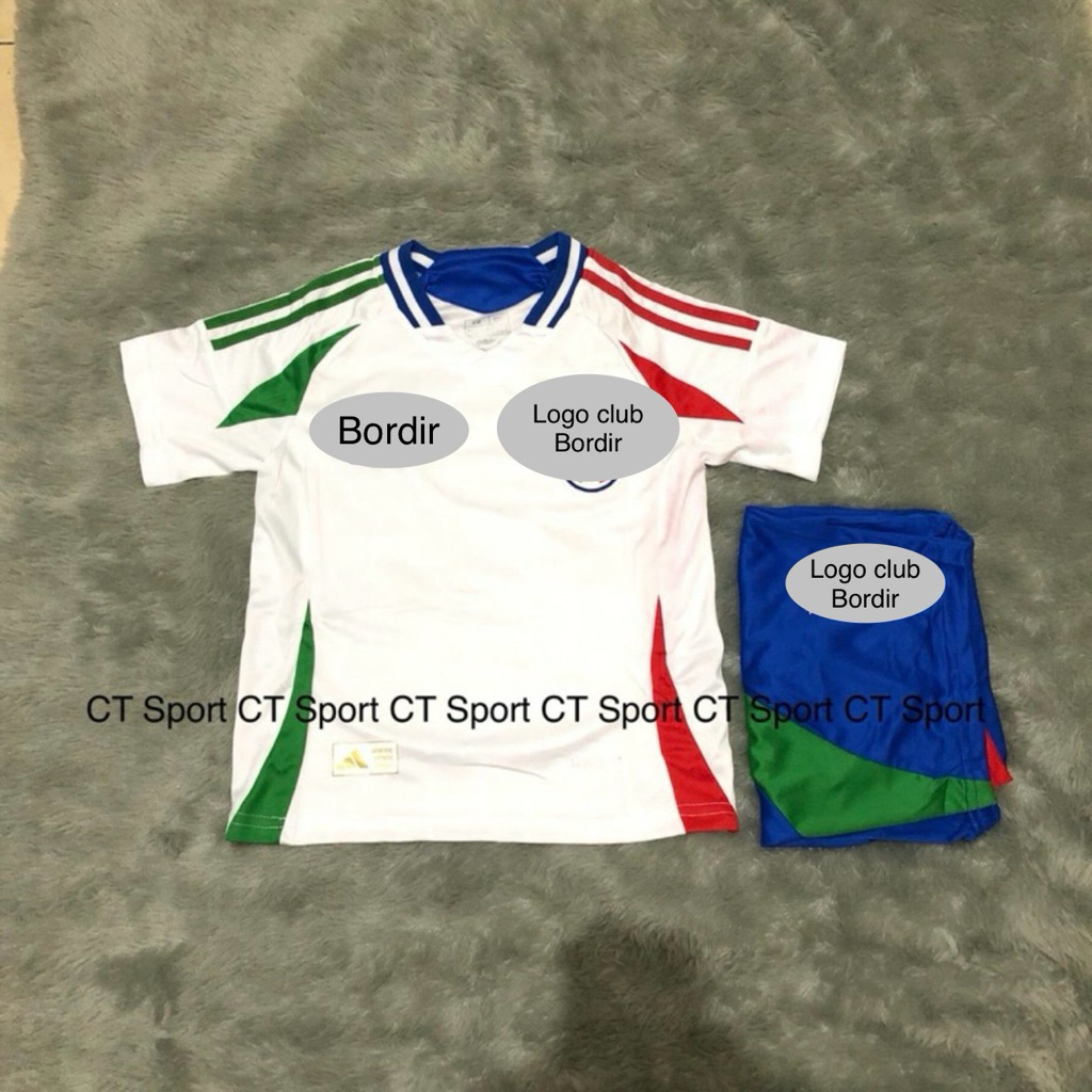 BAJU BOLA KIDS ( ANAK - ANAK ) 1t@L111 AWAY  2024 baju bola anak anak  away putih  2024