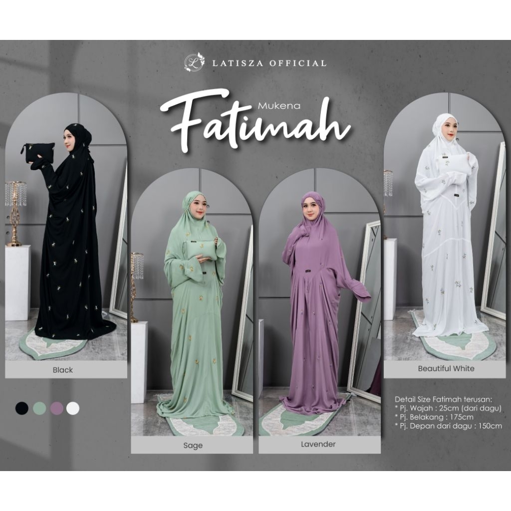 READY STOCK || MUKENA TERUSAN BORDIR || FATIMAH PRAYER SET By LATISZA HIJAB