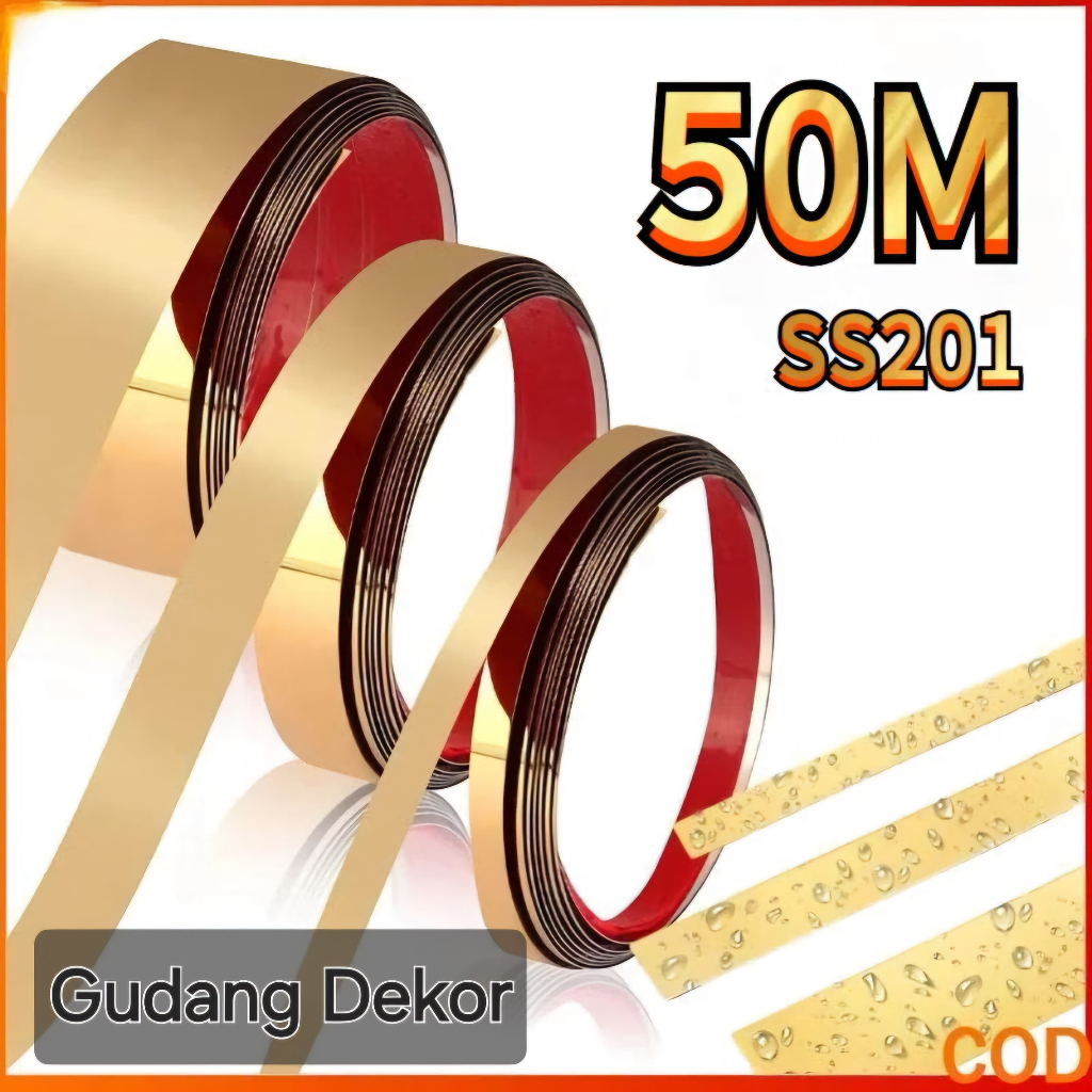 list plat strip mirror gold plat stainless 2mm