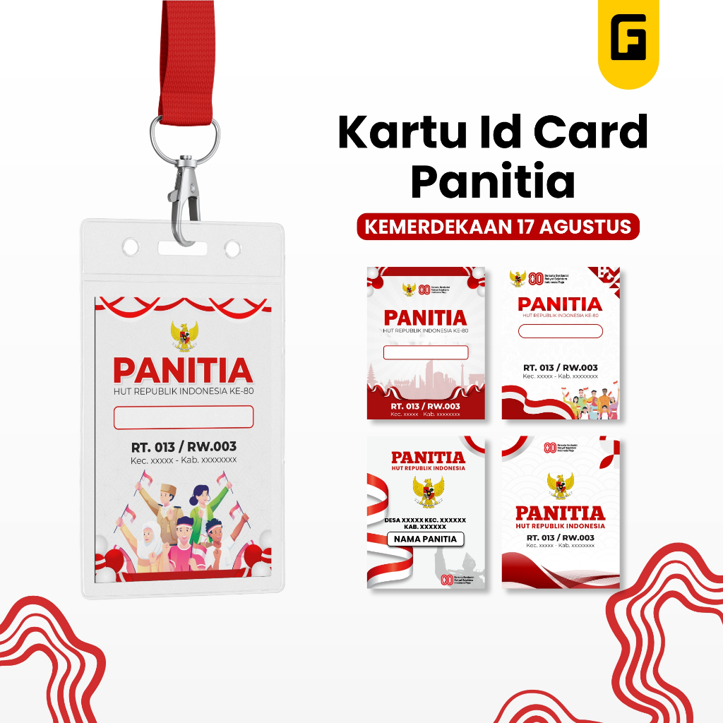 Id Card Panitia 17 Agustus - Name Tag Panitia 17 Agustus Custom - Kartu Panitia 17 Agustus