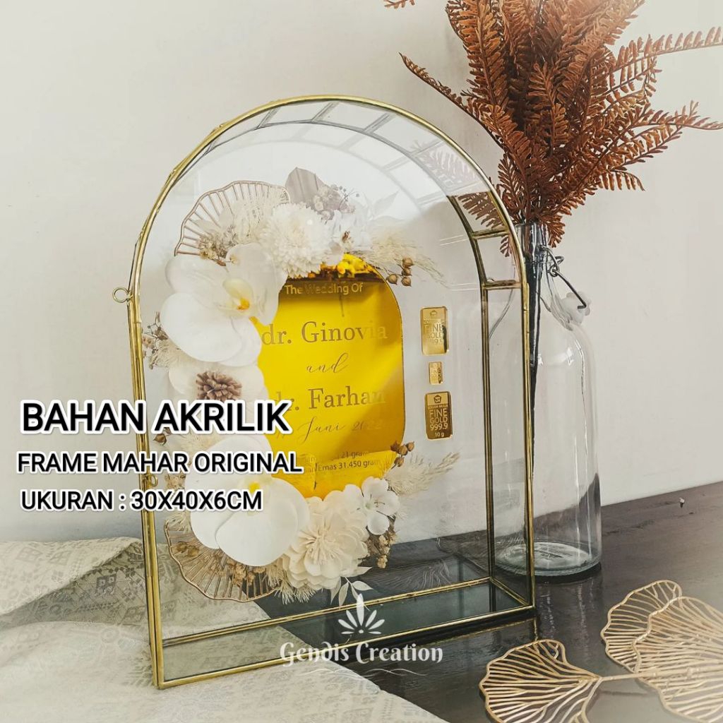 Bingkai Mahar Akrilik / Frame Pernikahan Akrilik / Mahar Akrilik / Kotak Mahar Akrilik