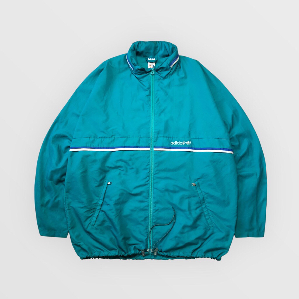 Adidas Vintage 1970's Hooded Windbreaker Jacket Green