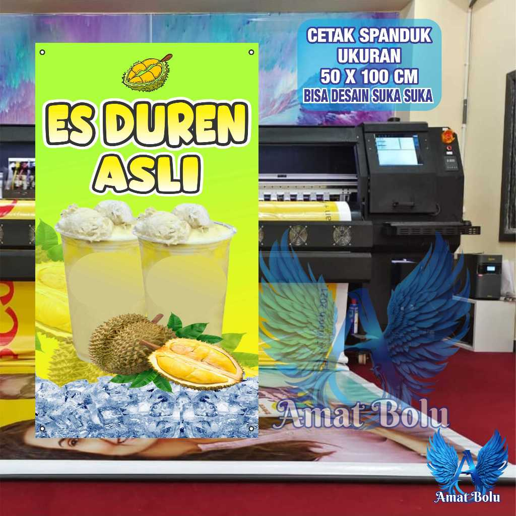 Cetak Spanduk Cetak Banner ES DUREN ASLI Costom Desain