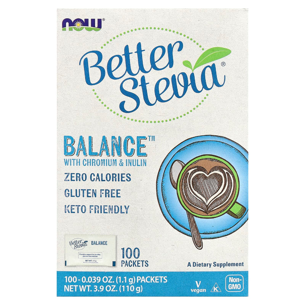 

NOW Foods Better Stevia Balance with Chromium & Inulin 100 Packets
