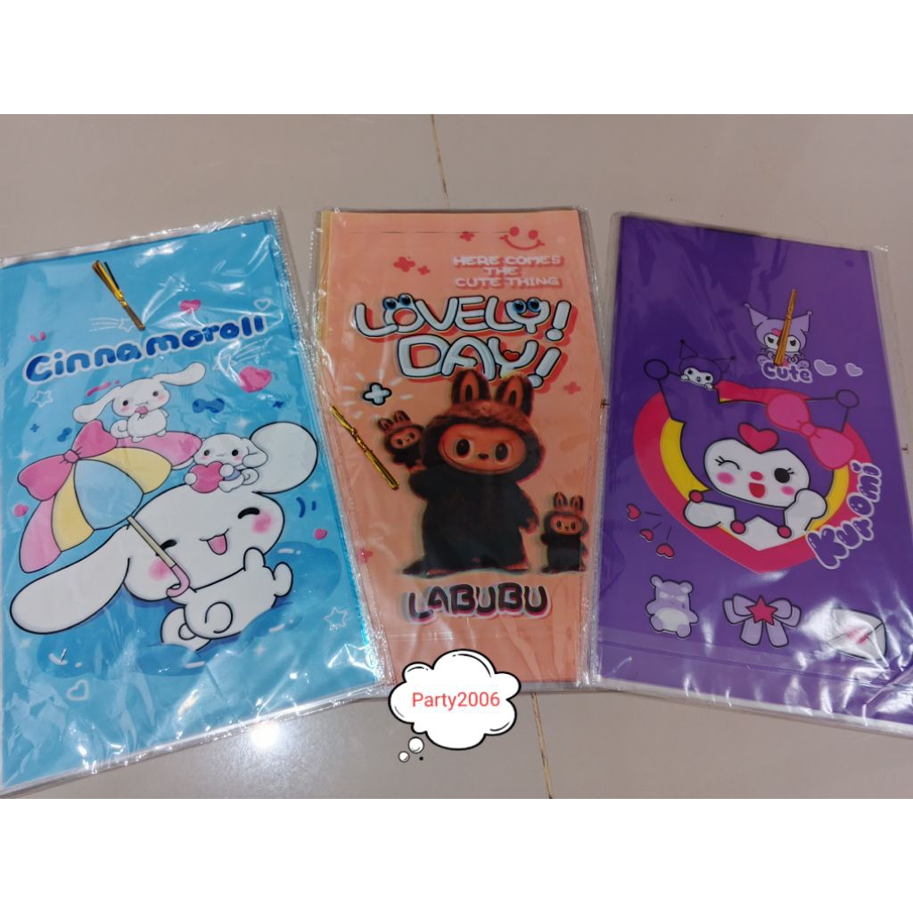 isi 10pcs Plastik Snack Ulang Tahun 22x40cm / Plastik Snack Karakter