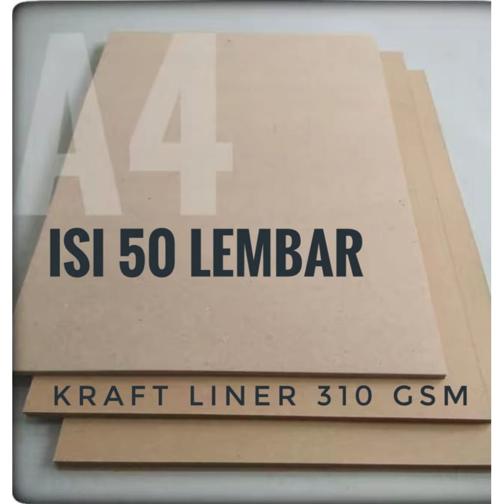 

1 Pack Kertas Samson / Kertas Coklat / Kertas Kraft Liner 310 gsm Ukuran A4 / 21 cm x 29,7 cm ( isi 50 lembar )