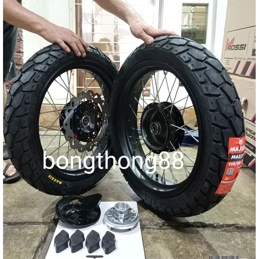 Paketan Velg Thunder 125 Ring 17 250 300  350 Supermoto Jumbo Plus Ban Swallow Sb117 Tapak Lebar