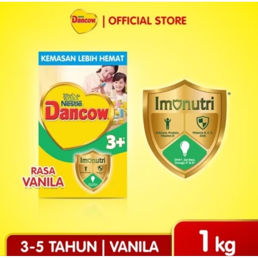 

DANCOW 3+ rasa vanilla 1 Kg/ susu pertumbuhan anak 3-5 tahun.