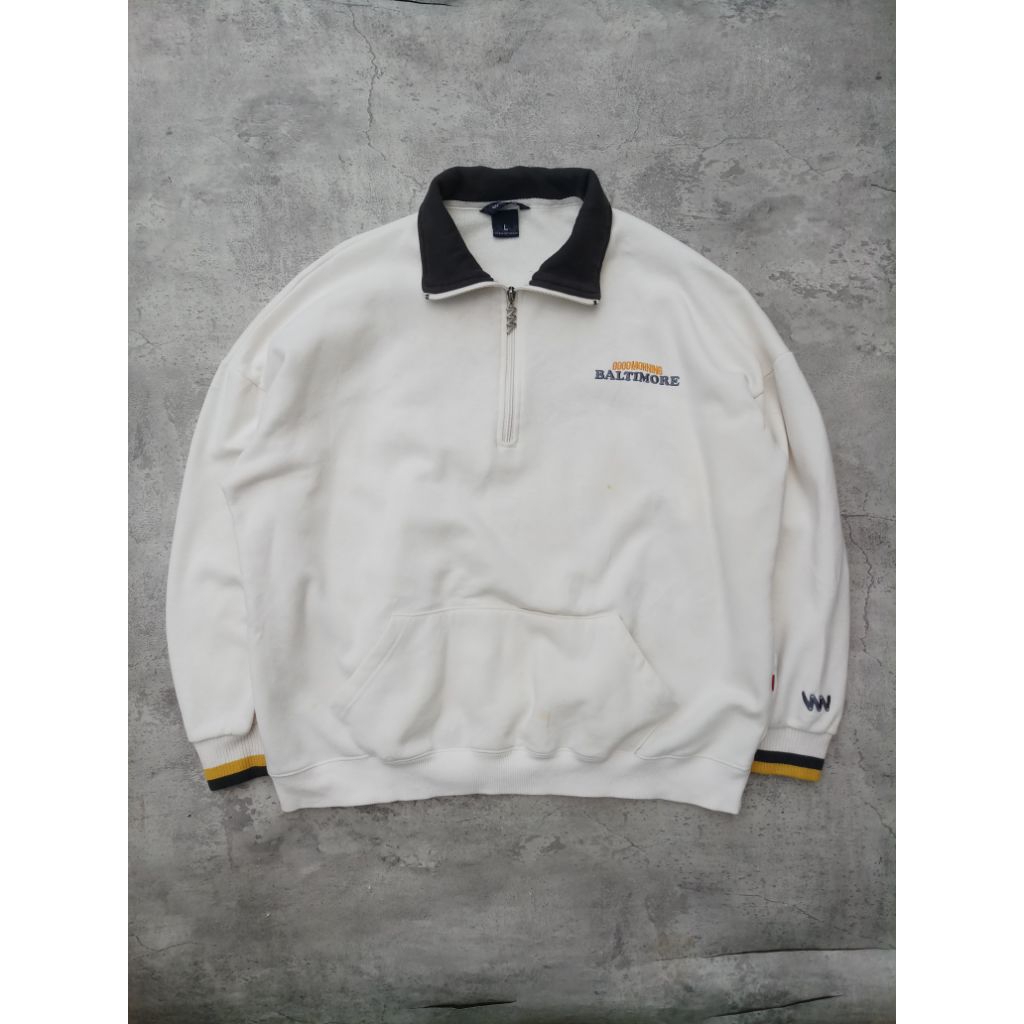 Halfzip wv project second | crewneck halfzip oversize pria wanita | halfzip bordir baltimore