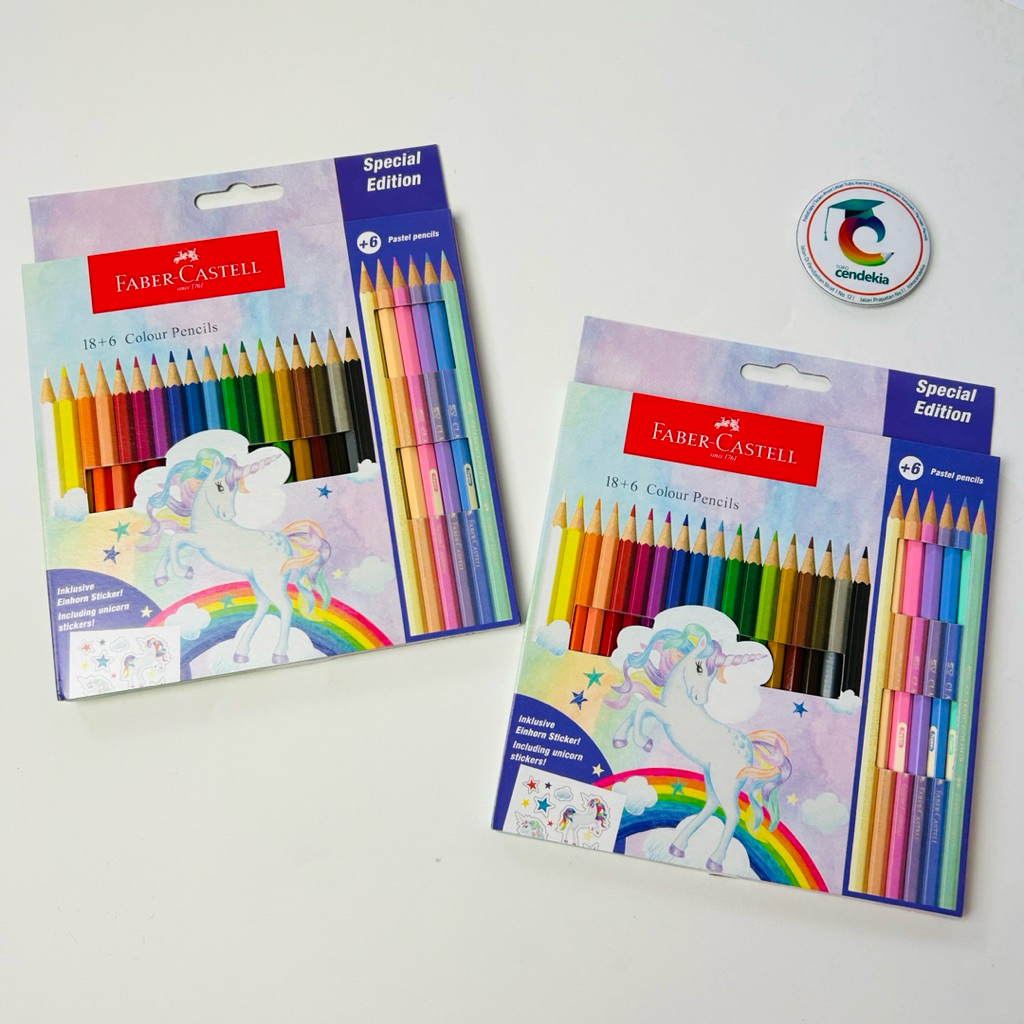 

Pensil Warna FABER CASTELL Classic 18+6 Warna Special Edition Unicorn Colored Pencils