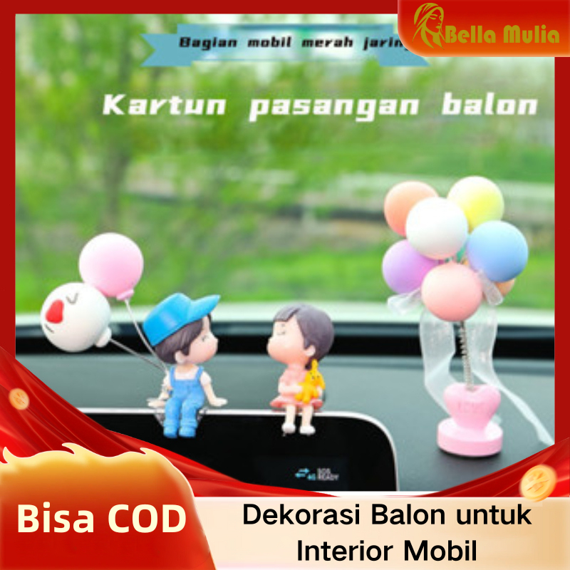 Dekor Mobil LUCU Balon Ayun Warna-warni - Hadiah Wisuda/Kado Pacar Desain Unik & Bahan Awet untuk Pe