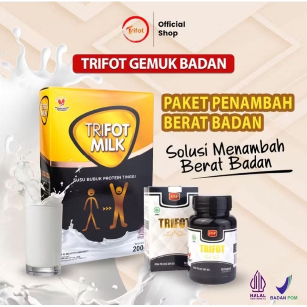

SUSU TRIFOT MILK 1 BOX FREE KAPSUL GEMUK ISI 30 BPOM MURAH SPECIAL PROMO