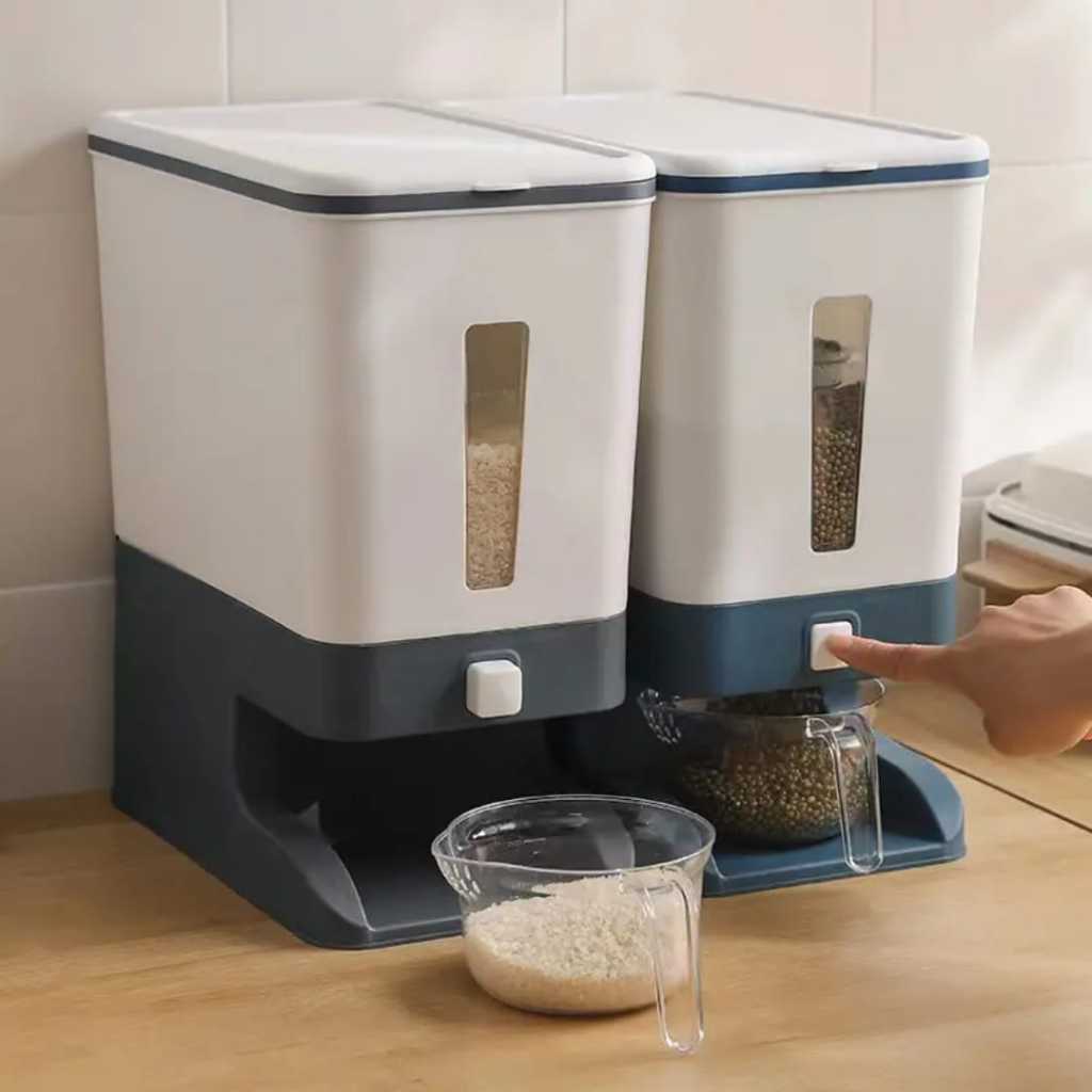 Wadah Penyimpanan Beras Dispenser Beras Tempat Beras Dengan Wadah Pengering