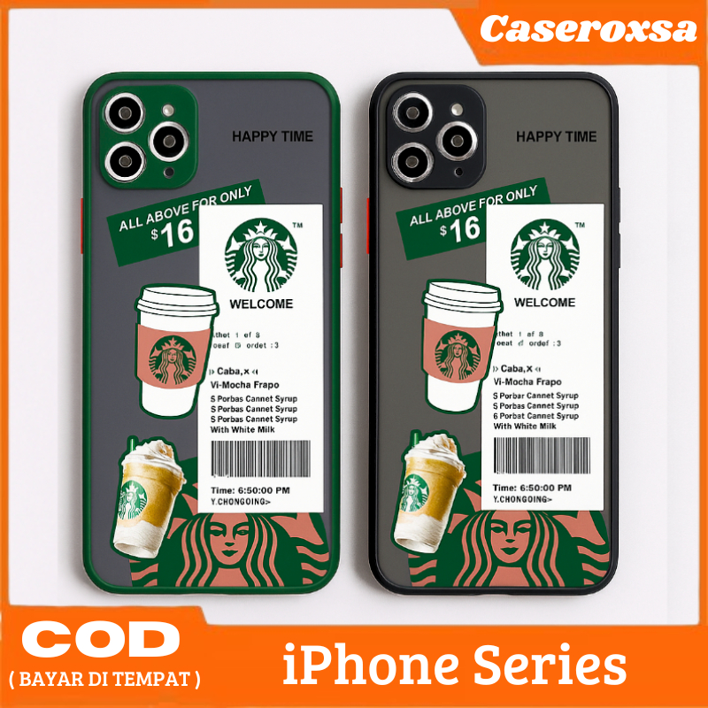 Case iPhone X XS XR XS Max 11 11 Pro 11 Pro Max 12 12 Pro Max 13 13 Pro Max Casing Starbucks Hybrid 
