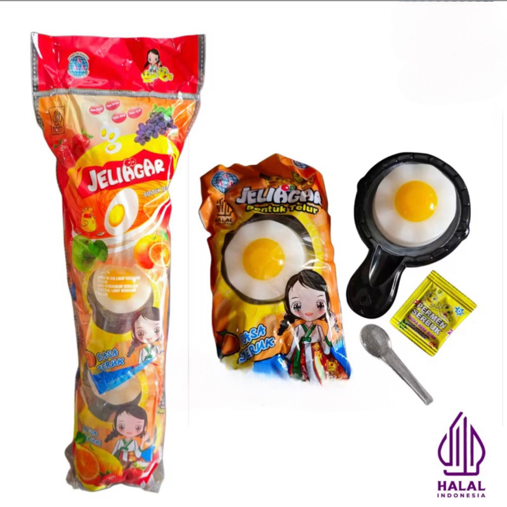 

permen jelly agar telur ceplok isi 10 pcs