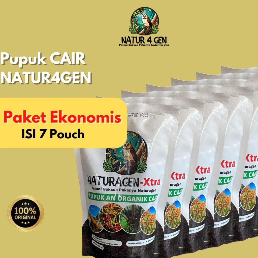 7 POUCH NATURAGEN Cair EXTRA Paket EKONOMIS Langsung Aplikasi Pupuk NATURAGEN Cair Untuk Padi pupuk 