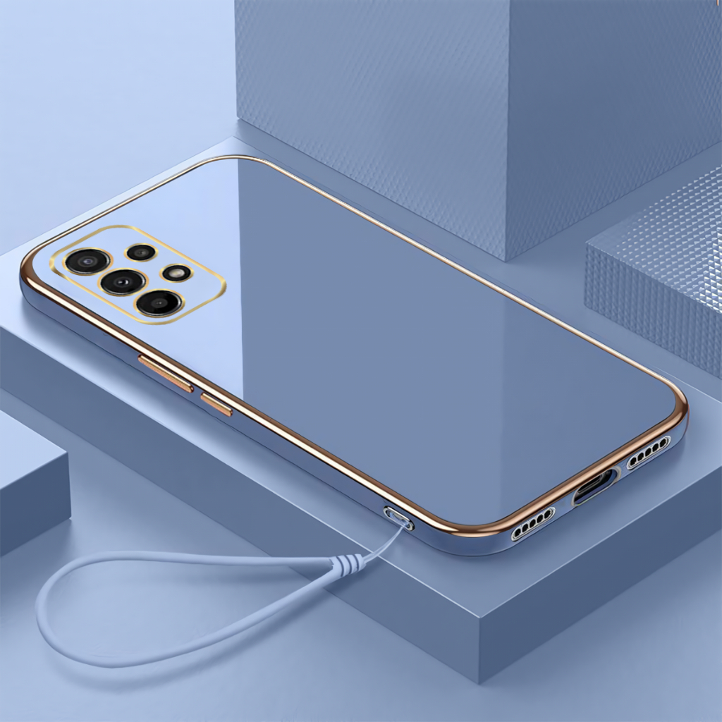 Softcase Samsung A52/A52s Case Luxury Plating Silicone Lanyard