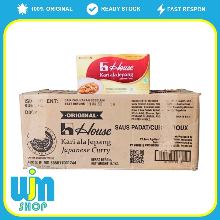

House Kari Ala Jepang 935g 1 Dus Isi 20 Pcs | Original Bumbu Japanese Curry Halal