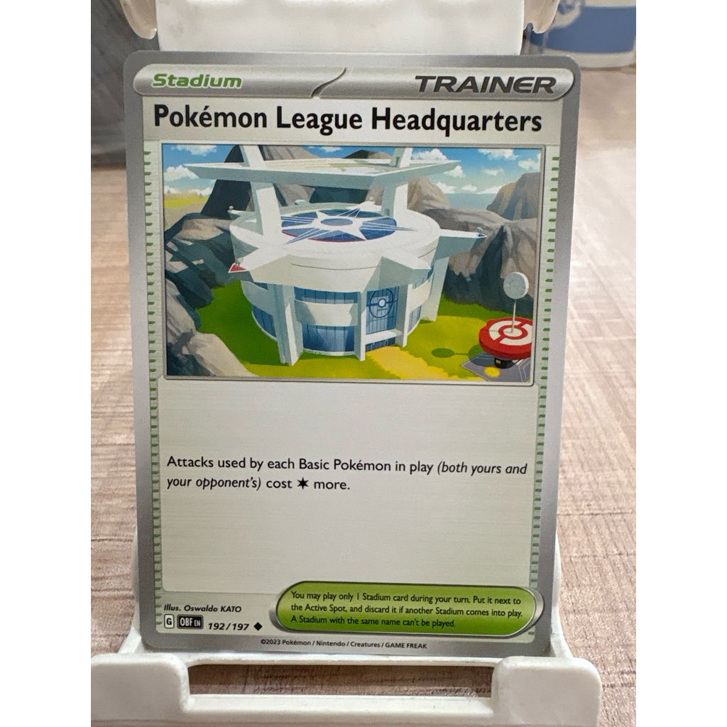 kartu pokemon original common pokemon league headquarters obf 192/197